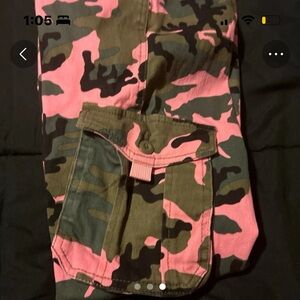 Kids Pink Camo Cargo Pants Size L-10/12